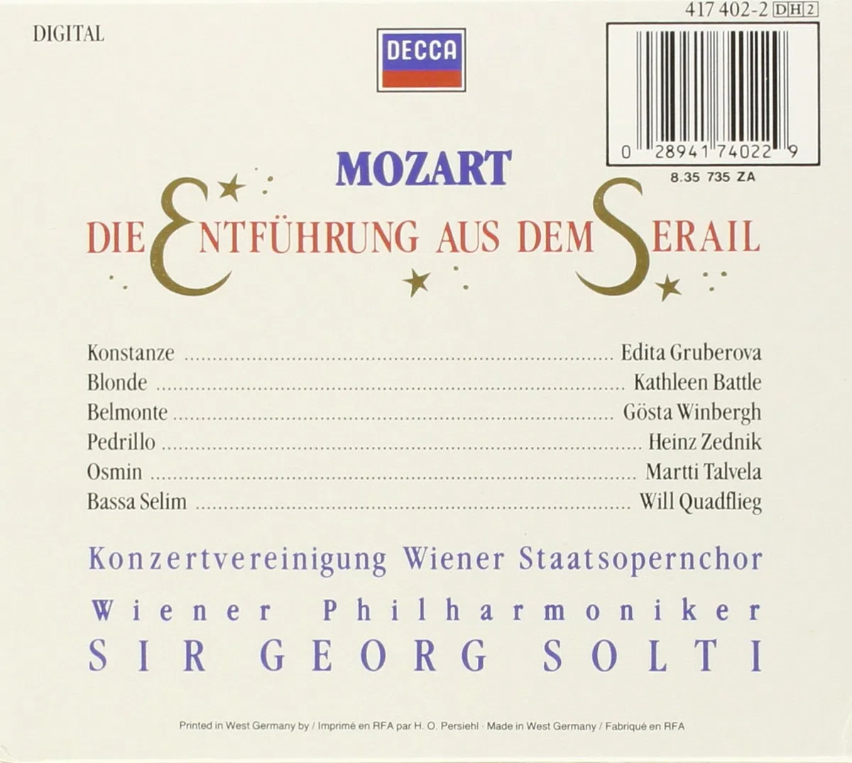 Mozart: Die Entfuhrung Aus Den Serail