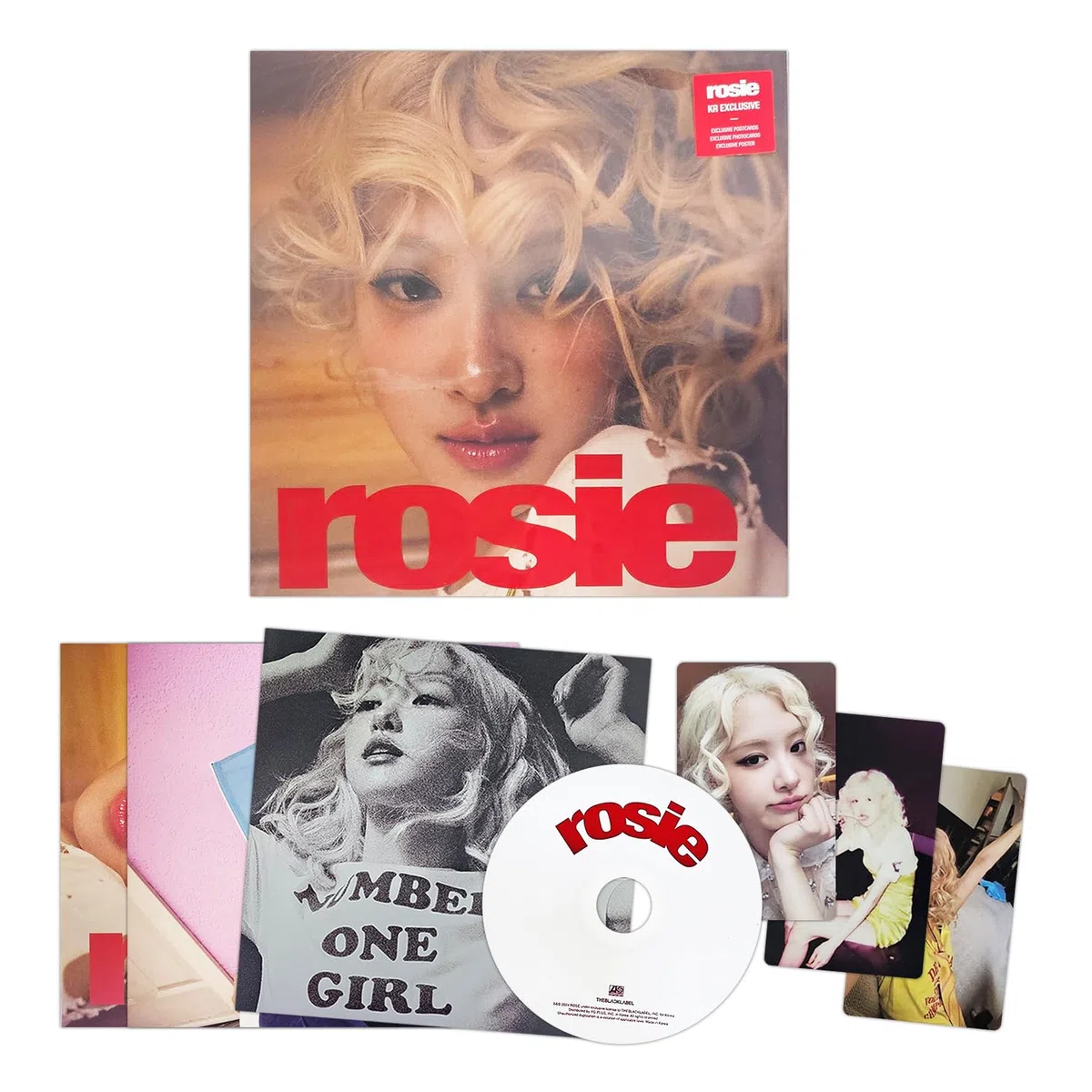 ROSE - first studio album [rosie] (KR Exclusive) Out Sleeve + CD-R + Premium Cover Postcard + Postcard + Photocards + Poster + 2 Extra Photocards