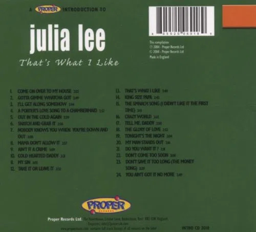 A Proper Introduction to Julia Lee: That's What I Like
